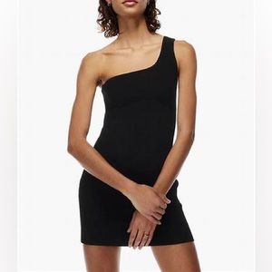 Aritzia One Shoulder Black Mini Dress
